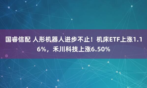 国睿信配 人形机器人进步不止！机床ETF上涨1.16%，禾川科技上涨6.50%